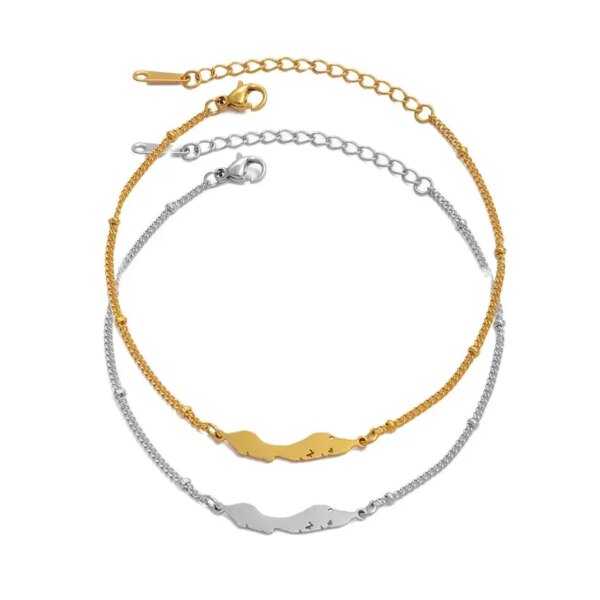 Anniyo-pulsera Curazao de 18cm + 5cm para mujer y niña, joyería, brazaletes de cadena de mano #113221