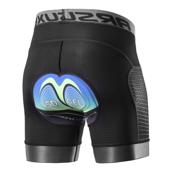 Arsuxeo-Ropa interior de Ciclismo para hombre, pantalones cortos con relleno de Gel 5D, pantalones cortos de secado rápido para bicicleta, pantalones cortos transpirables para Ciclismo