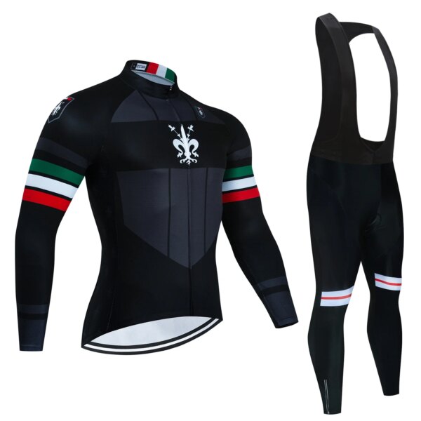 Conjunto de Jersey de ciclismo para hombre, ropa deportiva transpirable de manga larga, pantalones de ciclismo de montaña, color negro, otoño, 2022