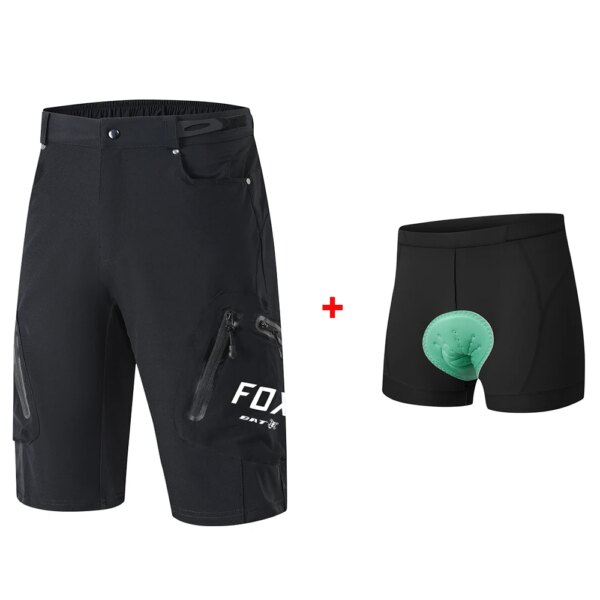 BAT FOX pantalones cortos de ciclismo cuesta abajo bicicleta pantalones cortos sueltos MTB pantalones pantalones cortos Enduro deportes al aire libre senderismo pantalones cortos para bicicleta de montaña negro