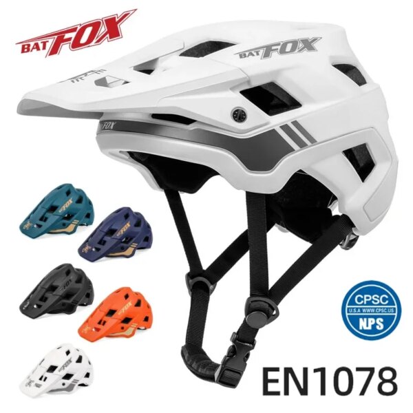 BATFOX MTB Casco de montaña bicicleta de carretera Casco de Ciclismo DH bicicleta de descenso hombres mujeres Casco integralmente moldeado Casco Ciclismo