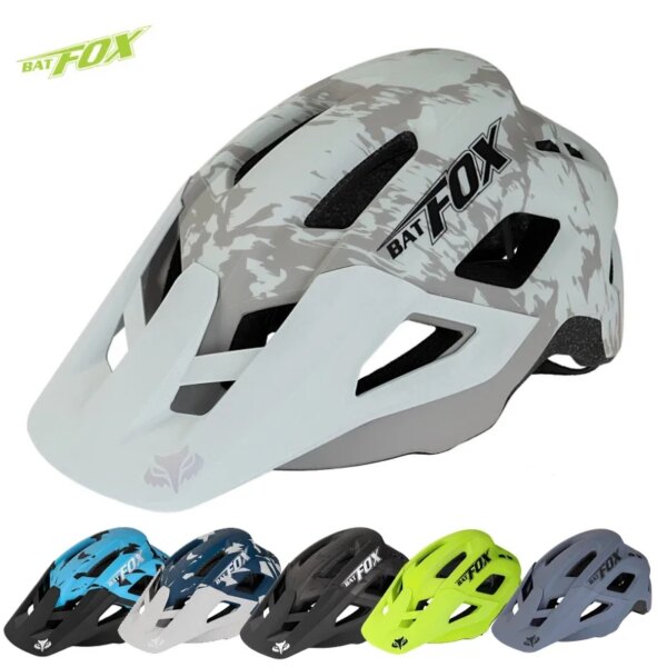 BATFOX-Casco de Ciclismo de montaña para hombre y mujer, casco de Ciclismo de descenso XC, Casco de Bicicleta de carretera, moldeado integralmente