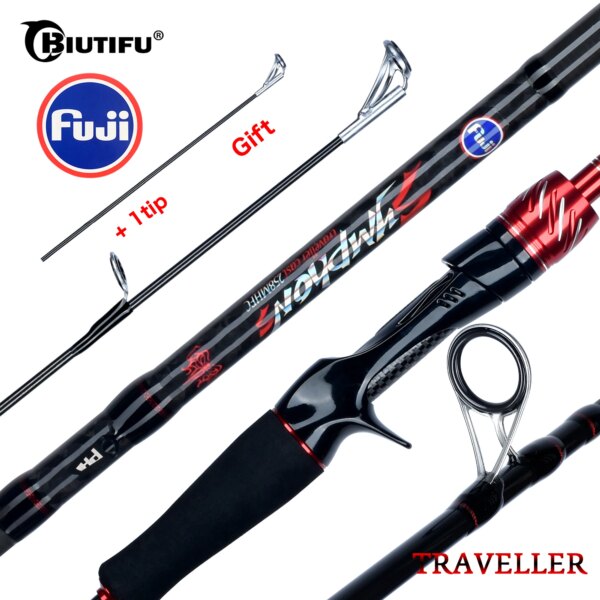 BIUTIFU viajero girando fundición Fuji señuelo Mini pesca en roca caña 1,8/2,1/2,4/2,7/3,0 m carbono Baitcasting ultraligero rápido 5-42g