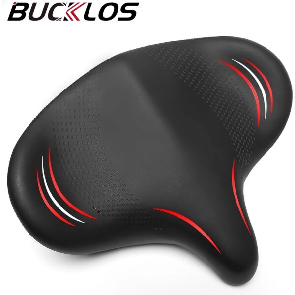 BUCKLOS-sillín de bicicleta de larga distancia, cojín grueso para bicicleta de viaje, asiento de bicicleta de montaña con absorción de impacto, pieza de bicicleta