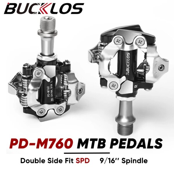 BUCKLOS PD-M760 pedales de bloqueo de bicicleta de montaña pedales de bicicleta de montaña autoblocantes de doble cara aptos SPD 9/16 ''piezas de bicicleta ultraligeras