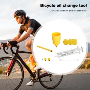 Kit de purga de aceite de freno de bicicleta, Herramientas de reparación de bicicletas de montaña y carretera, juego de herramientas de purga de freno de disco hidráulico para SHIMANO