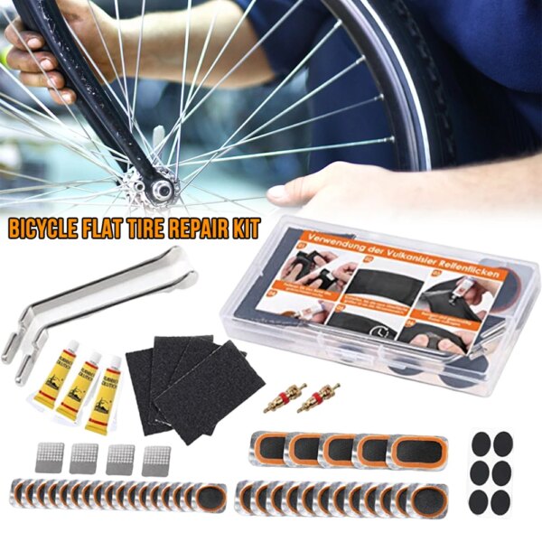 Kit de reparación de neumáticos planos para bicicleta, parches de tubo interior para rueda, relleno de neumáticos, sin pegamento, sellador de parche en frío, almohadillas de reparación de neumáticos de goma