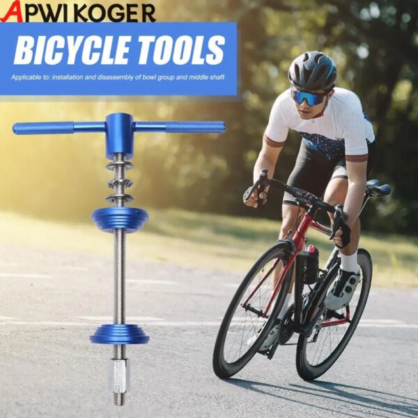 Herramientas de extracción de instalación de auriculares para bicicleta, herramienta de prensa de rodamiento de soporte inferior para bicicleta, equipo de reparación de ciclismo de Metal