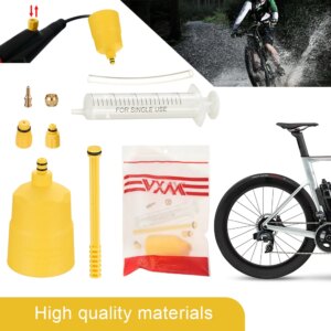 Kit de purga de aceite de freno de disco hidráulico de bicicleta, herramientas de reparación de frenos de bicicleta de montaña y carretera, jeringa de líquido de aceite de freno de disco hidráulico