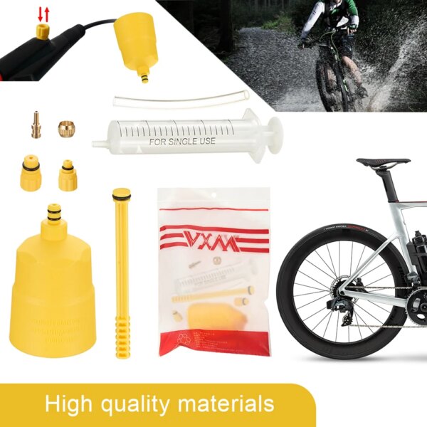 Kit de purga de aceite de freno de disco hidráulico de bicicleta, herramientas de reparación de frenos de bicicleta de montaña y carretera, jeringa de líquido de aceite de freno de disco hidráulico