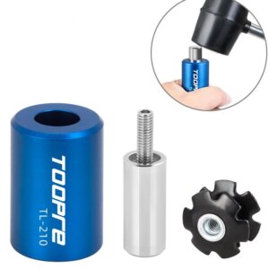 Instalador de horquilla de bicicleta, herramienta de controlador de auriculares, tuercas de estrella, herramientas de reparación de conducción de flor solar, Kit de ajuste de tuercas con tornillos de repuesto