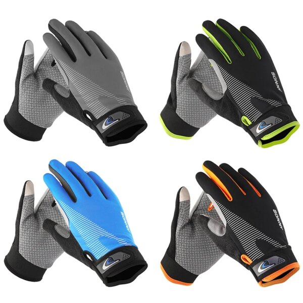 Guantes para bicicleta con pantalla táctil y dedos completos, transpirables, para verano, motocicleta, cálidos, para invierno, ciclismo y acampada