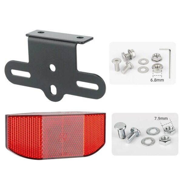 Reflector para soporte de bicicleta, luz trasera, película de advertencia, incluye soporte, Reflector para soporte de bicicleta, luz trasera