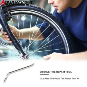 Kit de reparación de neumáticos de bicicleta, parche de tubo interior de goma, adhesivo sin pegamento, juego de herramientas de reparación de secado rápido, Fetal portátil