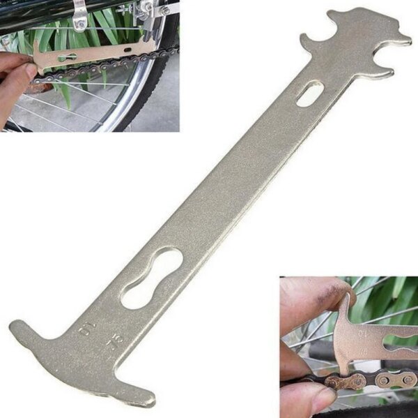 Comprobador de cadena de bicicleta, indicador de desgaste resistente al desgaste, herramienta de reparación de bicicletas sin rebabas, medición de ciclo de acero inoxidable