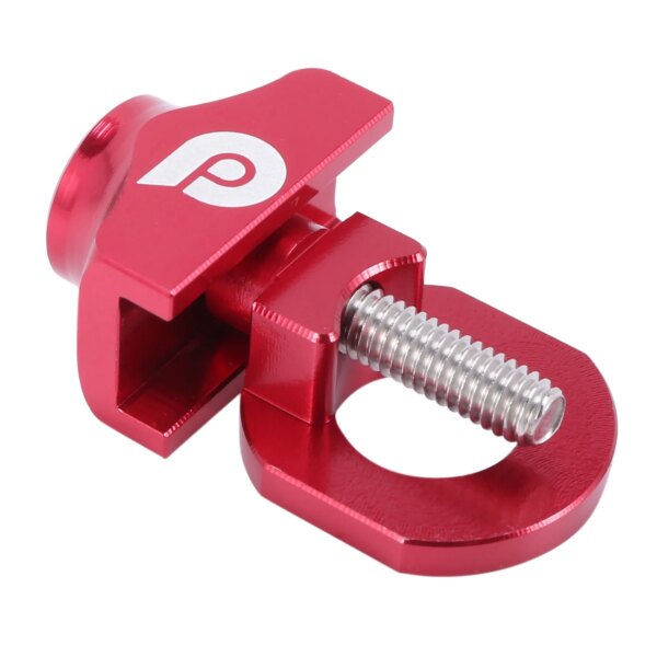 Ajustador tensor de cadena de bicicleta, Perno de sujeción de bicicleta de aleación de aluminio, tornillo de perno de bicicleta de marcha única para bicicleta Fixie Bmx, color rojo