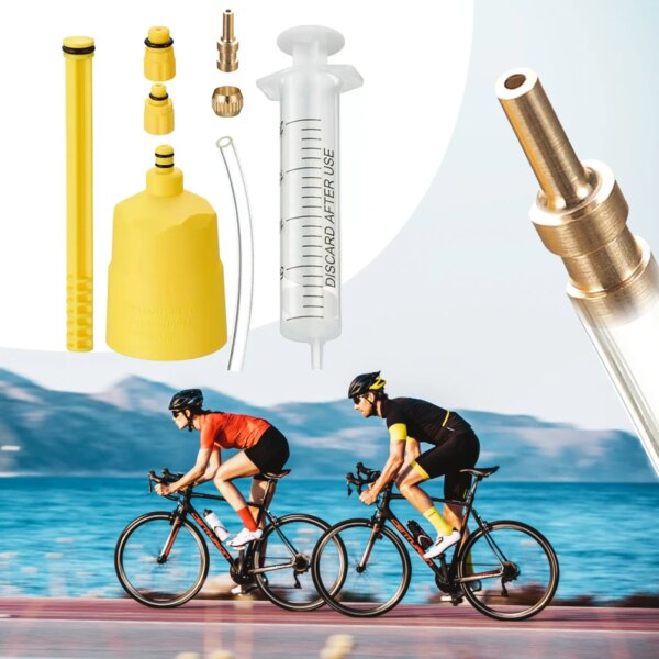 Juego de purga de freno de disco de bicicleta, Kit de purga de freno, herramienta profesional de cambio de aceite de freno de bicicleta, herramientas de reparación de frenos, accesorios de bicicleta