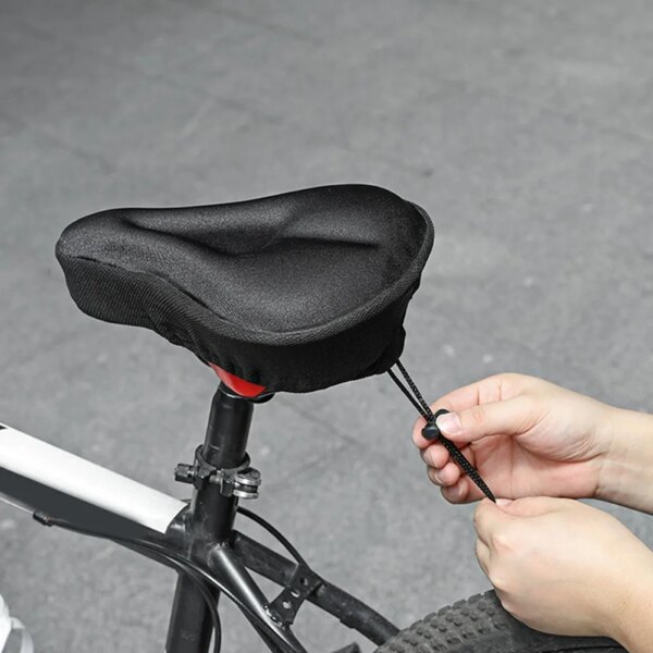 Funda acolchada para asiento de bicicleta, almohadilla suave de Gel ancha, cojín para asiento de bicicleta estática, cojín ancho de espuma para asiento de bicicleta, piezas cómodas y suaves para sillín