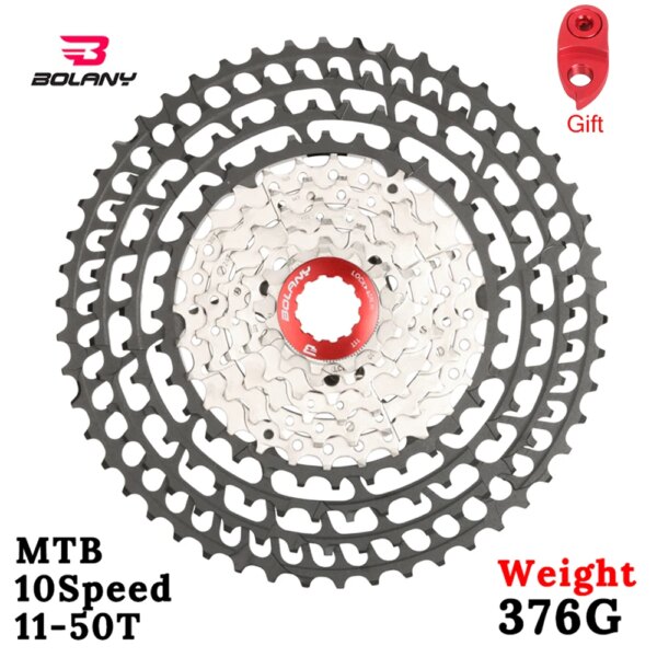 Bolany MTB Bike 11-50t 10 velocidades Cassette ultraligero SLR MTB 376g bicicleta de montaña CNC piñones de rueda libre piezas de bicicleta de montaña