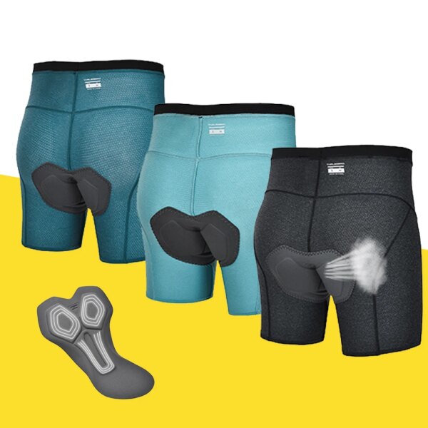 Pantalones cortos de ciclismo transpirables para hombre, ropa interior para ciclismo, ropa interior con almohadilla 3D a prueba de golpes, ropa interior para bicicleta de montaña y carretera