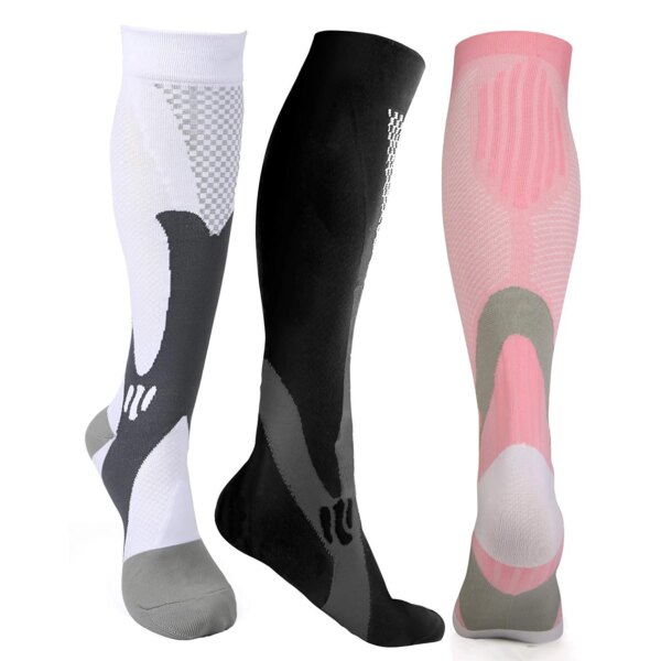 Brothock Calcetines de compresión 20-30 mmHg para hombres y mujeres, nailon, presión, enfermeras médicas, medias deportivas atléticas para ciclismo