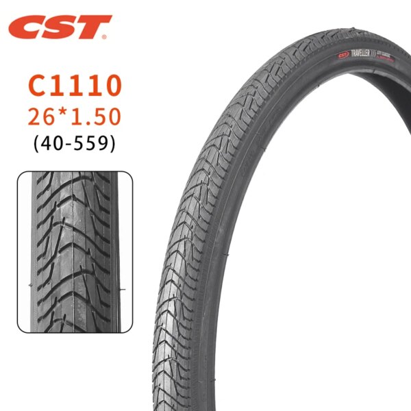 Neumáticos de bicicleta de montaña CST C1110, piezas de bicicleta MTB de 26 pulgadas 40-559 26*1,50, neumáticos de bicicleta clásicos de ciudad resistentes al desgaste