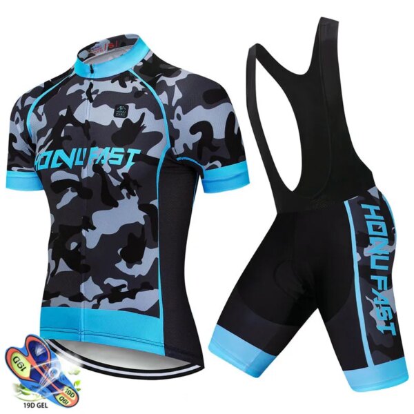 Jersey de Ciclismo de camuflaje para hombre, Jersey transpirable de manga corta para deportes de bicicleta de montaña, Ropa de Ciclismo de verano