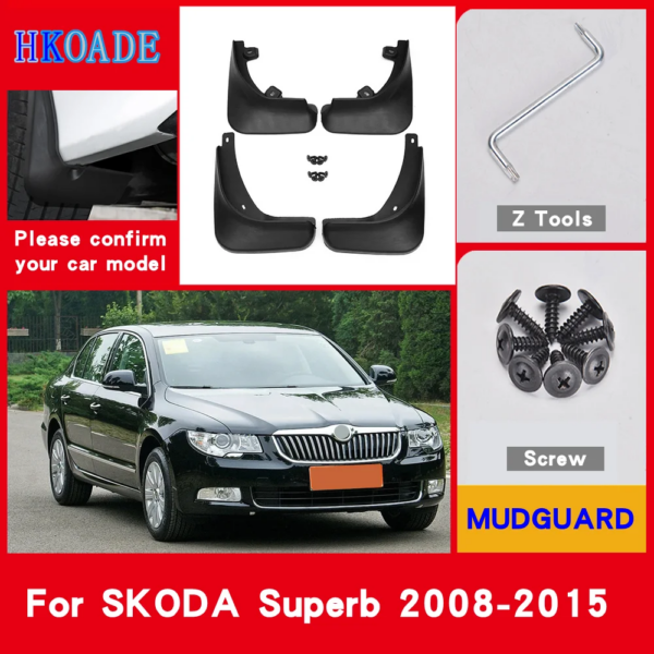 Guardabarros de coche para Skoda Superb 2 MK2 B6 3T 2015-2008 guardabarros protectores contra salpicaduras guardabarros accesorios de guardabarros de coche