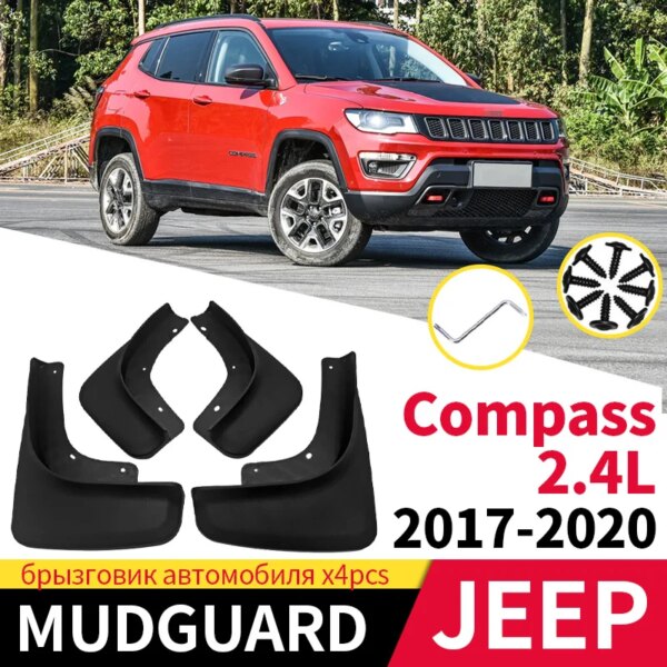 Guardabarros de coche guardabarros para Jeep Compass 2.4L 2017-2020 guardabarros ruedas delanteras traseras protectores contra salpicaduras guardabarros accesorios exteriores