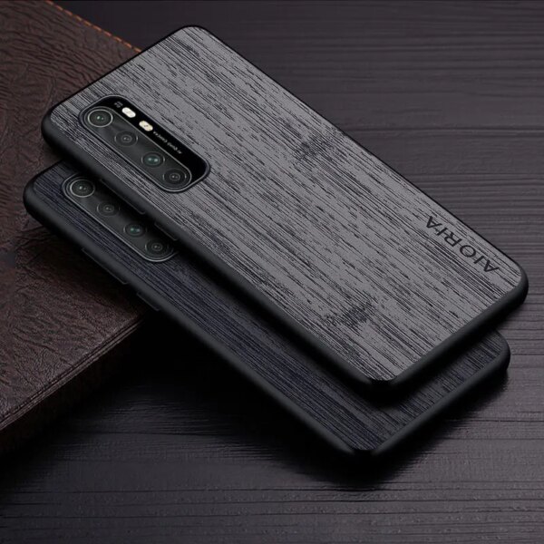 Funda para Xiaomi Mi Note 10 Lite Pro 5G funda de cuero con patrón de madera de bambú funda de lujo para xiaomi mi note 10 lite