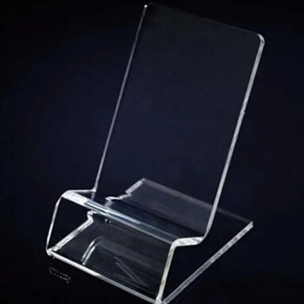 Soporte de acrílico transparente para montaje en teléfono, Mini soporte de exhibición portátil, soporte para exhibición de teléfono celular
