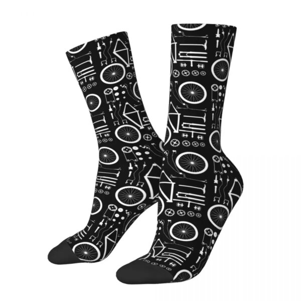 Calcetines coloridos para bicicleta de montaña, ciclismo, baloncesto, MTB, calcetines de tubo medio de poliéster para Unisex