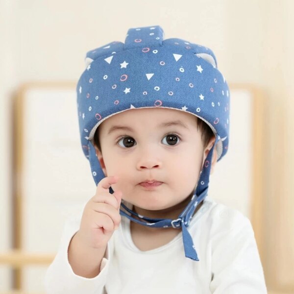Casco de seguridad para niños pequeños de algodón, gorro de protección para la cabeza para bebés y niños, para caminar y gatear, aprende a caminar, casco protector
