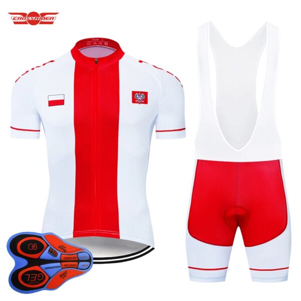 Crossrider-Conjunto de Ciclismo de Polonia para hombre, Ropa transpirable para Ciclismo de montaña, Culotte corto, 2023