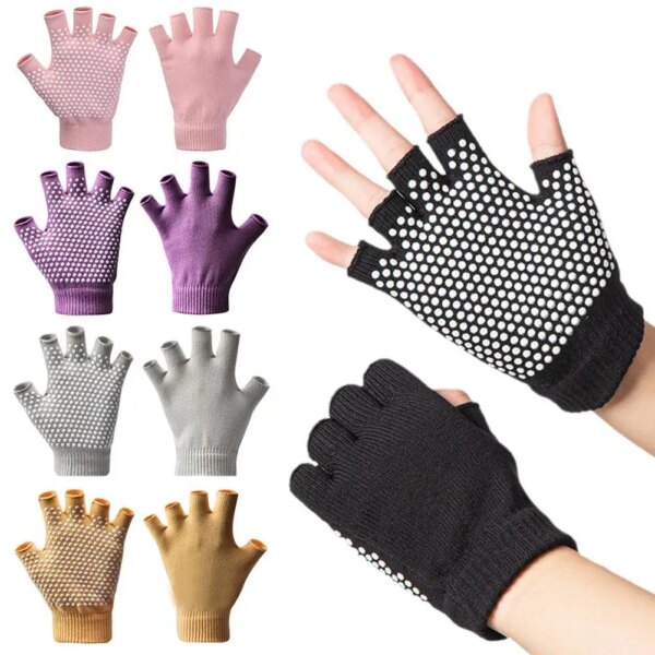 Guantes de ciclismo antideslizantes para deportes, Yoga, hombres y mujeres, guantes de medio dedo, transpirables, antideportes de choque, guantes de pesca para bicicleta