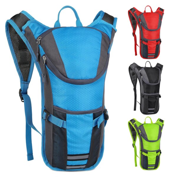 Mochila de hidratación para ciclismo, mochila de nailon para senderismo, mochila con vejiga de agua para exteriores, para ciclismo, correr y montañismo