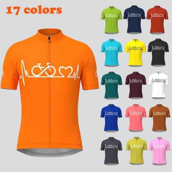 Jersey de Ciclismo para hombre, Jersey sencillo de manga corta de verano, transpirable, de secado rápido, para bicicleta de montaña y carretera, novedad de 2023