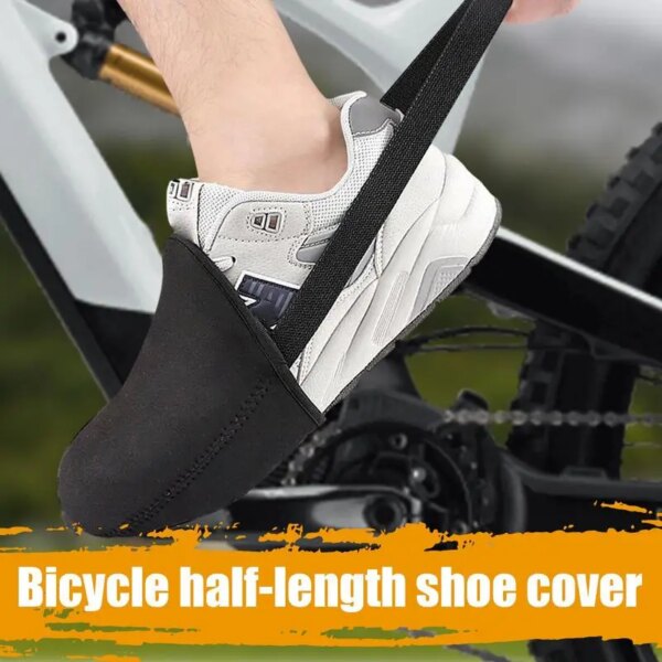 Cubiertas para calzado de ciclismo para bicicleta de invierno, medio chanclo impermeable para bicicletas de montaña y carretera, cubierta protectora para zapatos, accesorios para ciclismo