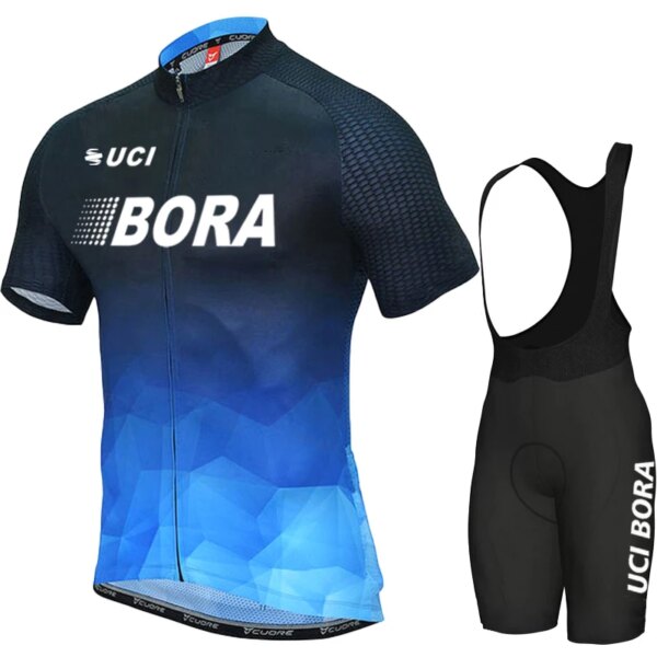 Pantalones cortos de ciclismo para hombre, ropa para hombre, camiseta profesional con pechera UCI BORA para hombre, Jersey cortado con láser, conjunto profesional de traje de Gel para bicicleta de montaña 2023