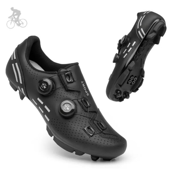 Zapatillas de ciclismo MTB para hombre, zapatos deportivos para bicicleta de montaña con Pedal SPD, calzado para bicicleta de montaña, zapatos planos de carreras de velocidad para hombre, zapatos de ciclismo todoterreno