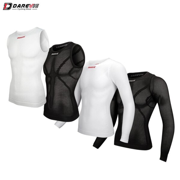 DAREVIE ciclismo primera capa hombre compresión sin costuras bicicleta gimnasio ciclismo interior hombre deportes malla camiseta camiseta ciclismo mujer