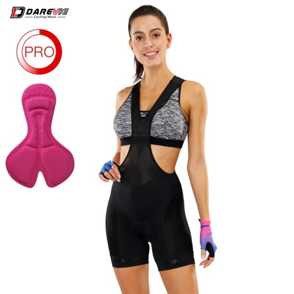 DAREVIE pantalones cortos de ciclismo para mujer, pantalones cortos de ciclismo profesionales para mujer, 1/3 súper cortos, esponja 3D suave de verano, almohadilla a prueba de golpes, 6 horas de conducción