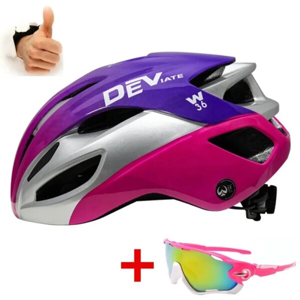 DEV Hermoso Casco de Ciclismo de Carretera MTB Carreras al Aire Libre Deportes para Adultos Cascos de Bicicleta de montaña Mujeres y Hombres Casco de Bicicleta Ajustable