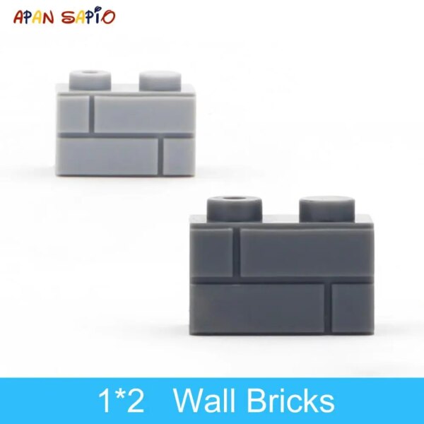 DIY bloques de construcción figuras de pared ladrillos 1x2 puntos 50/100 Uds juguetes creativos educativos para niños tamaño Compatible con 98283