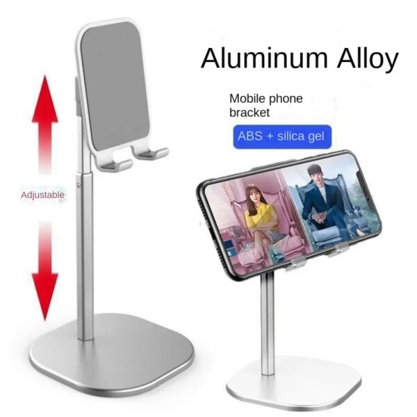 Soporte para teléfono de escritorio, soporte para tableta para teléfonos Ipad, soporte Universal telescópico, ángulo de altura ajustable, soporte en vivo de Metal