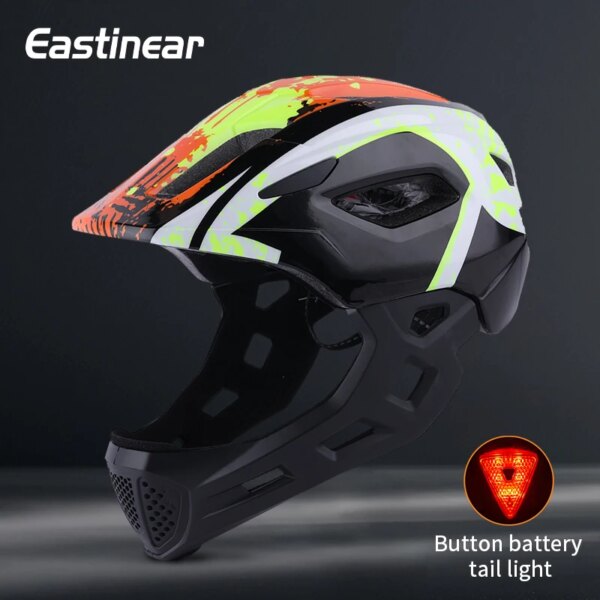 Eastinear Casco de Bicicleta para niños Casco de Bicicleta para niños Ajustable de Cara Completa con luz LED Casco de Ciclismo para niños y niñas de 3 a 8 años