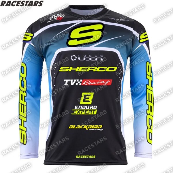 Camiseta Enduro para descenso, bicicleta de montaña, motocicletas, Motocross, manga larga, carreras, MTB MX, ropa de ciclismo todoterreno, Maillot para Hombre