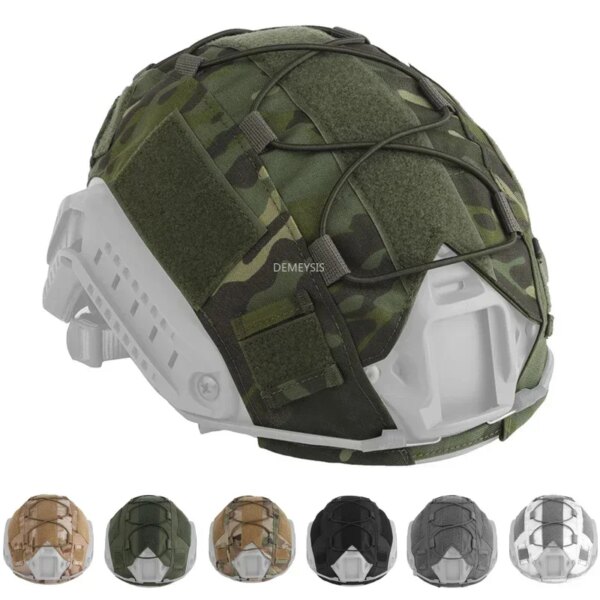 FAST-funda táctica para casco, cascos ligeros para caza al aire libre, juego de guerra, tela de camuflaje, funda para casco de Paintball