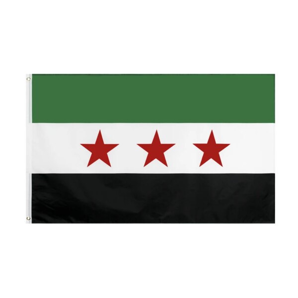 FLAGHUB 60X90 90X150cm Siria La República Árabe Siria Bandera de Tres Estrellas Decoración Colgante