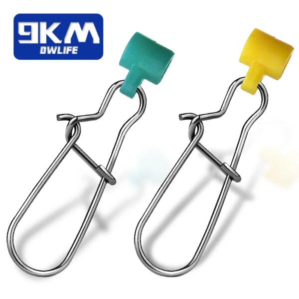 Sedal de pesca deslizante, 25 ~ 100 Uds., aparejo para pesca de gato, deslizador giratorio de acero inoxidable, broches de bloqueo Duo, aparejos de pesca de agua salada